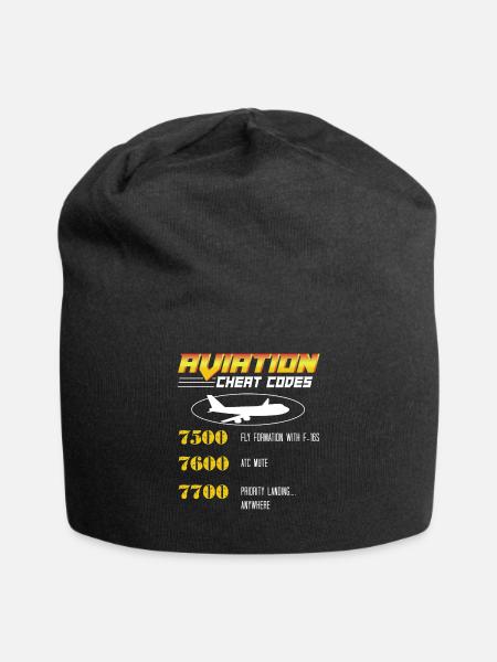 Aviation Cheat Codes gift, Aviation gift, - Jersey Beanie - black