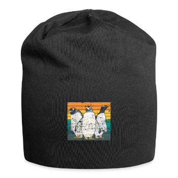 Pinguin Tier Antarktis - Jersey-Beanie - Schwarz - Vorne