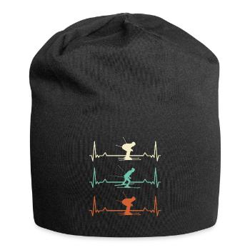 Ski, rythme cardiaque du skieur pulsation électrocardiogramme - Bonnet en jersey - noir - Devant