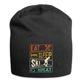 Eat Sleep Ski Repeat - Skieur - Bonnet en jersey - noir - Devant