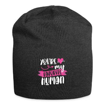 Boyfriend girlfriend gift idea - Jersey Beanie - charcoal grey - Front