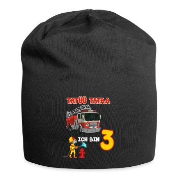 3 Geburtstag mit Feuerwehr für jeden 3 Jahre - Jersey-Beanie - Schwarz - Vorne