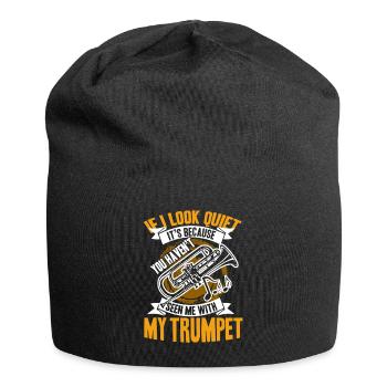 Trompette m'a vu avec ma trompette - Bonnet en jersey - noir - Devant