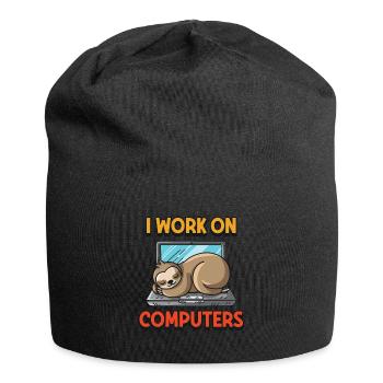 Computer nerd geek programmer nerd gentlemen - Jersey Beanie - black - Front