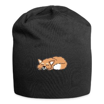 Niedlicher Schlafender Fuchs Schlaf Geschenk - Jersey-Beanie - Schwarz - Vorne