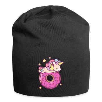 Mignon Licorne Donut Filles Enfants - Bonnet en jersey - noir - Devant