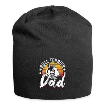 Bull Terrier Dad gift idea dogs - Jersey Beanie - black - Front