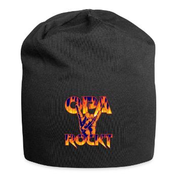 Opa rockt die Familie Vatertag Geschenk Gitarrist - Jersey-Beanie - Schwarz - Vorne