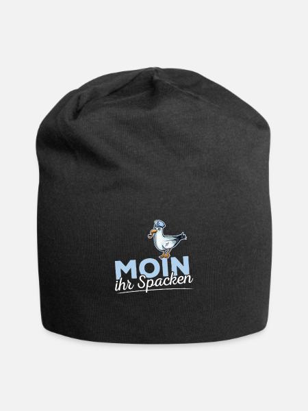 Moin Ihr Spacken witziges Norddeutsches Geschenk - Jersey-Beanie - Schwarz