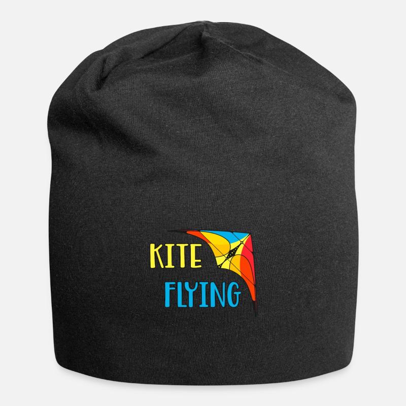 Hang gliding kite stunt kite gift - Jersey Beanie - black