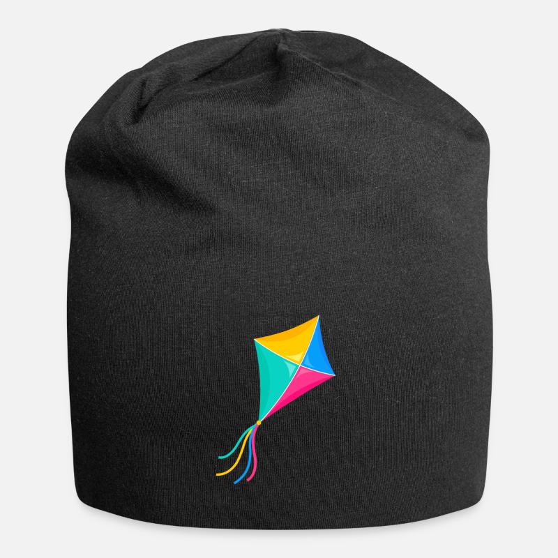 Drachenfliegen Lenkdrachen Flugdrachen Geschenk - Jersey-Beanie - Schwarz