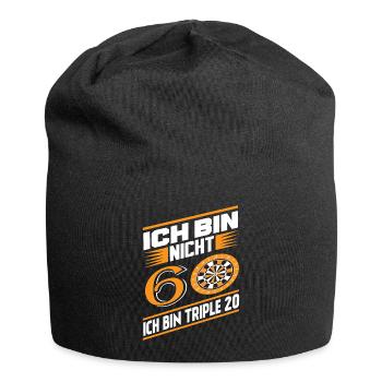 ICH BIN NICHT 60 ICH BIN TRIPLE 20 60. Geburtstag - Jersey-Beanie - Schwarz - Vorne