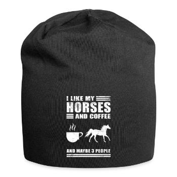 I Like Reiten Reiter Geschenkidee Pferde - Jersey-Beanie - Schwarz - Vorne