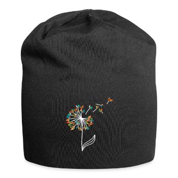 Huhn Pusteblume - Jersey-Beanie - Schwarz - Vorne