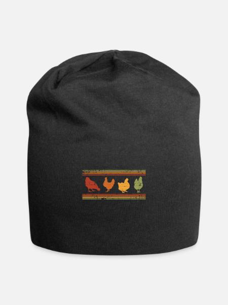Huhn - Jersey-Beanie - Schwarz