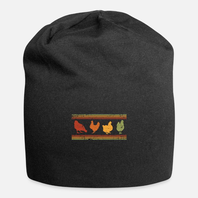 Huhn - Jersey-Beanie - Schwarz