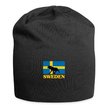 Schweden Elch Flagge - Jersey-Beanie - Schwarz - Vorne