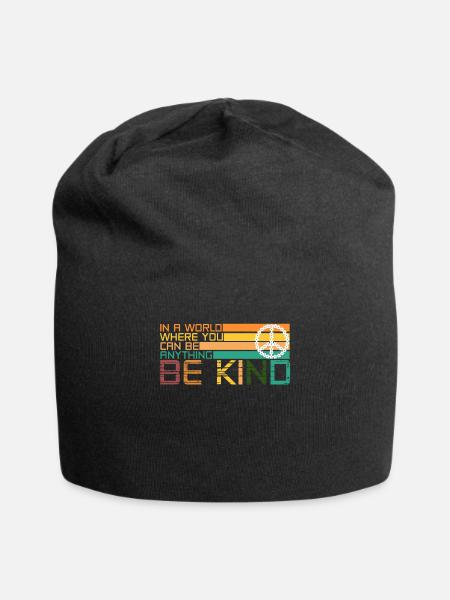 Hippie disant Be Kind Lifestyle - Bonnet en jersey - noir