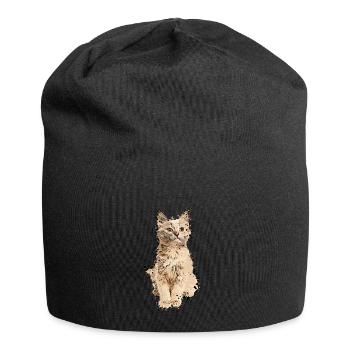 Chat persa chat chats chat - Bonnet en jersey - noir - Devant