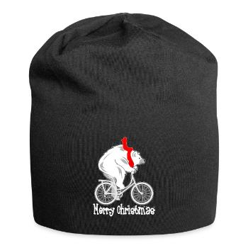 Polar Bear Merry Christmas - Jersey Beanie - black - Front