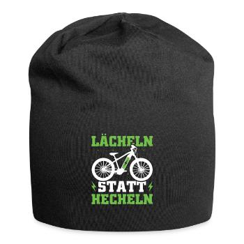 Lächeln statt Hecheln Ebike Geschenkidee - Jersey-Beanie - Schwarz - Vorne