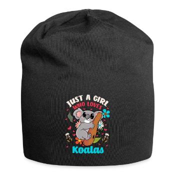 Koala girl woman eucalyptus gift marsupial - Jersey Beanie - black - Front
