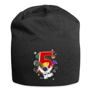 5th birthday astronaut planet spaceship planet - Jersey Beanie - black - Front