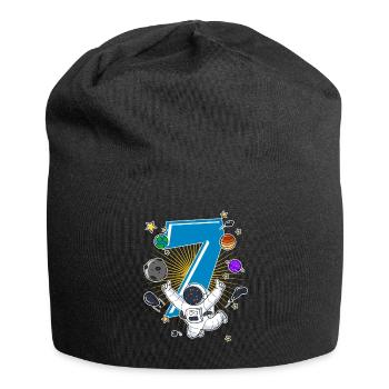 7 anniversaire astronaute planète fusée vaisseau spatial - Bonnet en jersey - noir - Devant