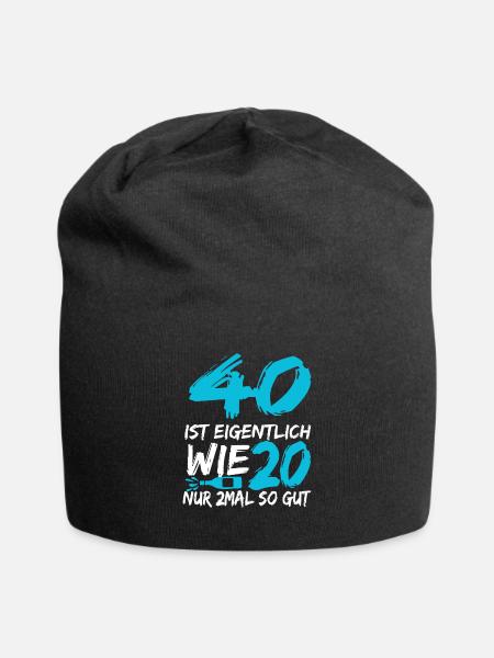 40 Geburtstag 40 Jahre Geschenk - Jersey-Beanie - Schwarz