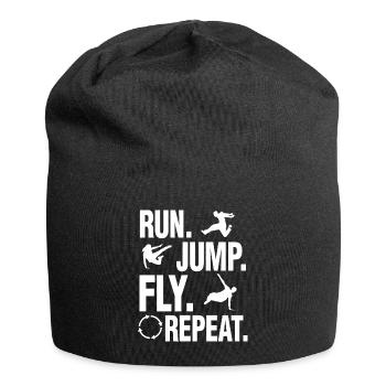Führen Sie Jump Fly Repeat Parkour Training Fun Gift - Jersey-Beanie - Schwarz - Vorne