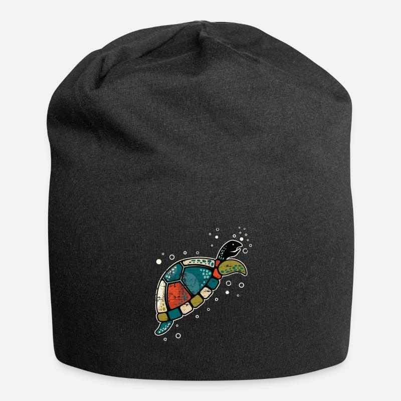 Schildkröte - Jersey-Beanie - Schwarz