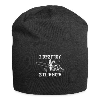Chain Saw Chainsaw Lumberjack Wood Tree Felling - Jersey Beanie - charcoal grey - Front
