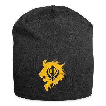 Khanda Löwe Kaur - Punjabi - Sikhismus Sikh Geschenk - Jersey-Beanie - Anthrazit - Vorne