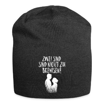 Zwei sind nicht zu Bremsen Hochzeit - Jersey-Beanie - Anthrazit - Vorne