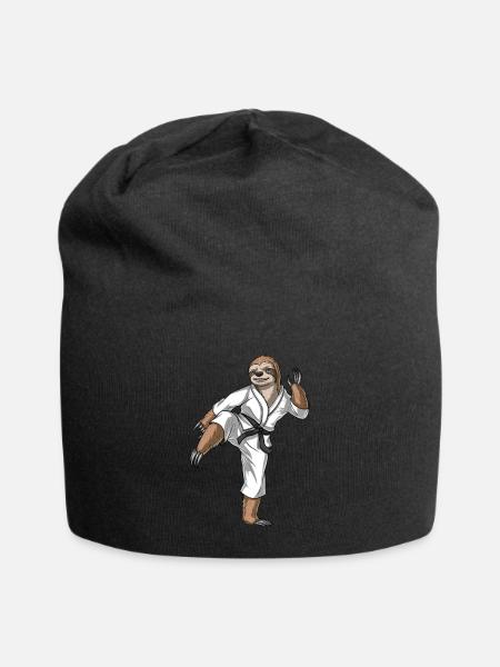 Faultier Karate - Jersey-Beanie - Schwarz