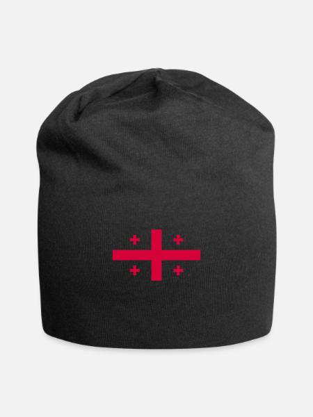 Georgia - Flag - Jersey-Beanie - Schwarz