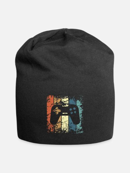Spielekonsole Kontroller retro vintage Geschenk - Jersey-Beanie - Schwarz