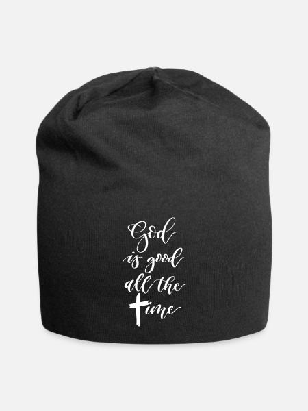 God Is Good All The Time Religious Christian - Jersey Beanie - black