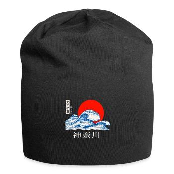 Kaganawa Great Wave Wellen Japanische Kunst Japan - Jersey-Beanie - Schwarz - Vorne