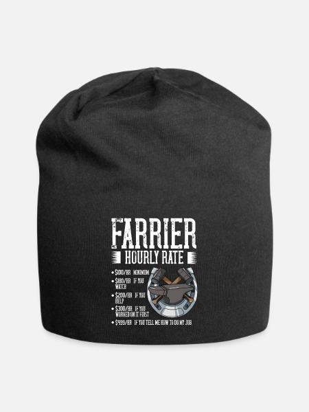 Hufschmied Hufeisen Schmied Hufwerkzeuge Hufe - Jersey-Beanie - Schwarz