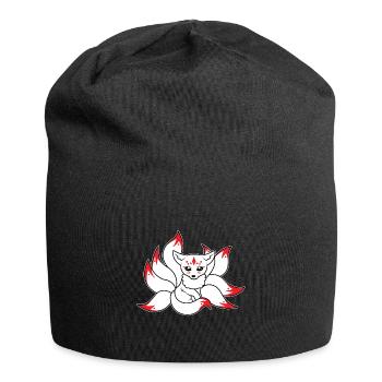 Kitsune Kami Inari Kawaii Maske Japanischer Fuchs - Jersey-Beanie - Schwarz - Vorne