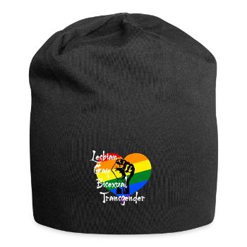 LGBT Regenbogen Flagge Schwul Lesbisch Gay Pride - Jersey-Beanie - Schwarz - Vorne