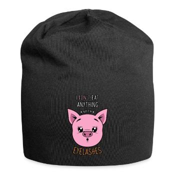 I Essen Sie nichts was Wimpern hat Vegan Tierliebe - Jersey-Beanie - Schwarz - Vorne