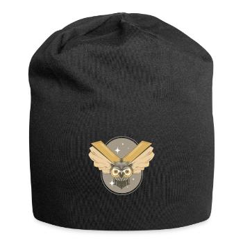 Book owl bird reading books - Jersey Beanie - black - Front