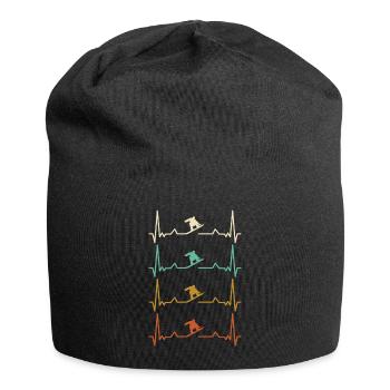 Impulsion ECG de battement de coeur de snowboarder - Bonnet en jersey - noir - Devant