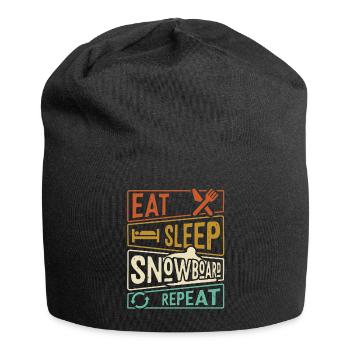 Eat Sleep Snowboard Repeat - Snowboarder - Bonnet en jersey - noir - Devant