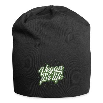 Vegan Veganer - Jersey-Beanie - Schwarz - Vorne