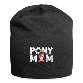 Cadeau de fête des mères poney maman poney maman dames - Bonnet en jersey - noir - Devant