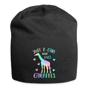 Juste une fille qui aime les girafes - Bonnet en jersey - noir - Devant