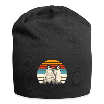 Pinguin Schnee - Jersey-Beanie - Schwarz - Vorne